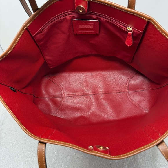 Coach City Tote Rainbow Signature Canvas purse NWT khaki/ multi Redwood - Picture 11 of 16